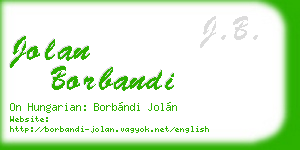 jolan borbandi business card