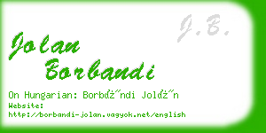 jolan borbandi business card